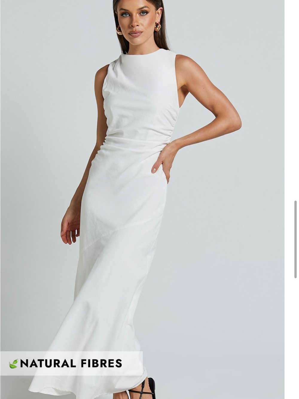 Showpo High Neck White Sleeveless Midi Dress